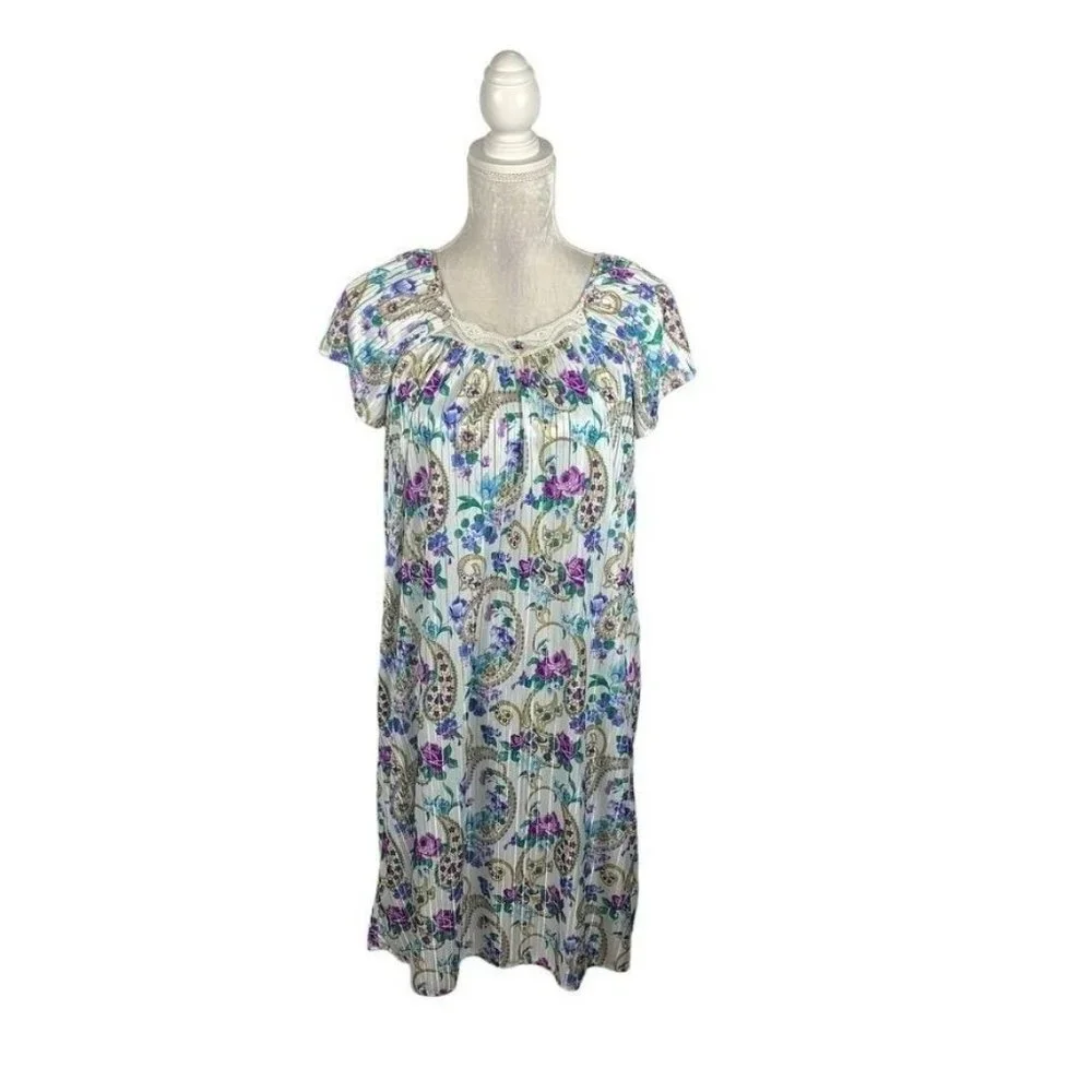 Intimate Options Vintage Nightgown Floral‎ Paisley Grandmacore No Size Tag (L)